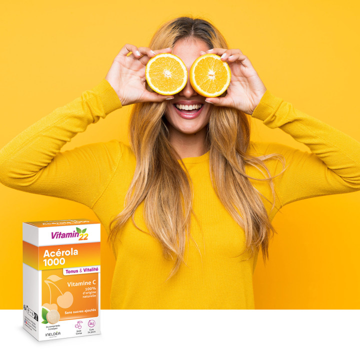 Vitamin'22 Acérola - Vitamine C 100% d'origine naturelle - Cure 24j