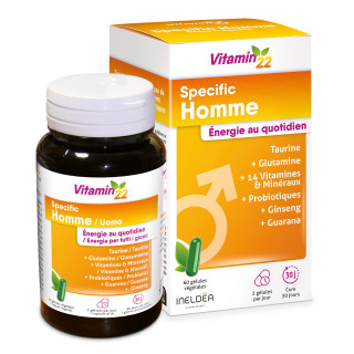VITAMIN'22 Specific Homme - Action fortifiante et Anti-fatigue - 30j