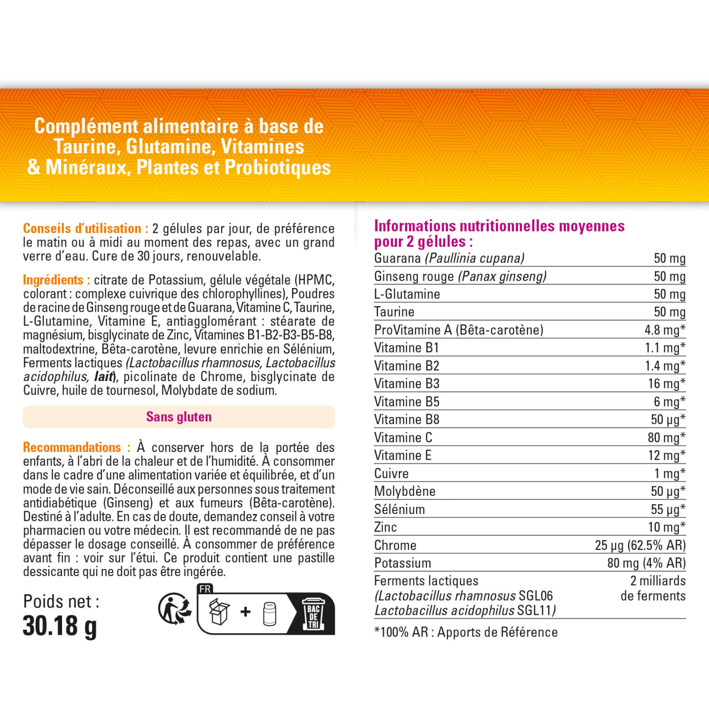 VITAMIN'22 Specific Homme - Action fortifiante et Anti-fatigue - 30j