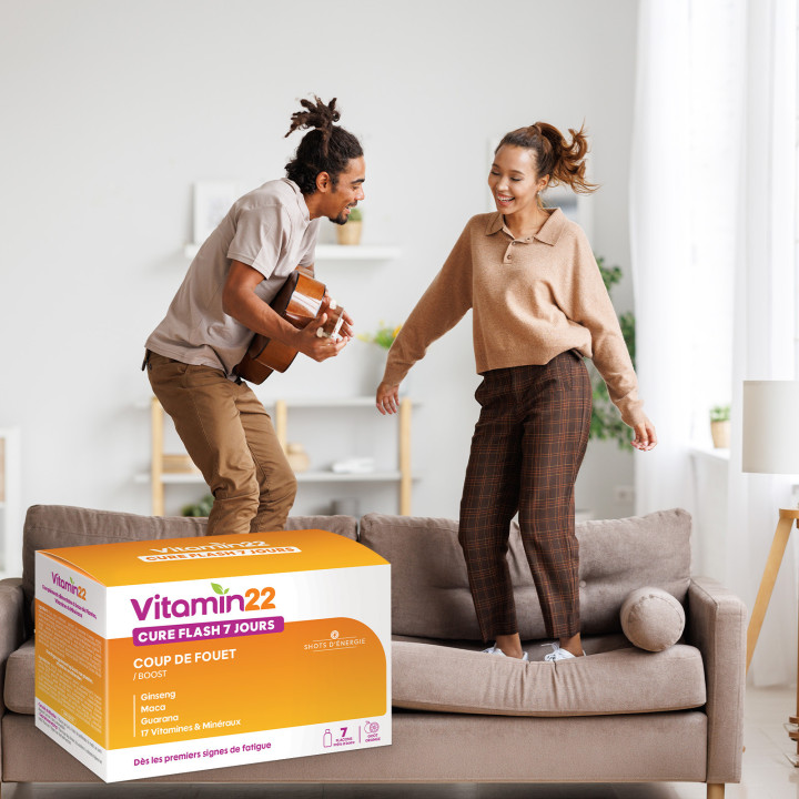VITAMIN'22 Cure flash - 7 jours pour se booster - Goût Orange.