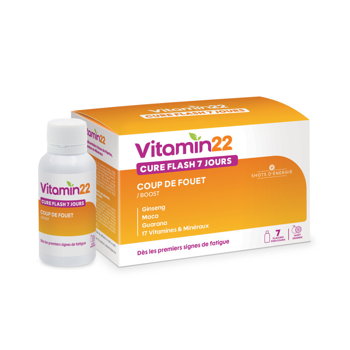 VITAMIN'22 Cure flash - 7 jours pour se booster - Goût Orange.