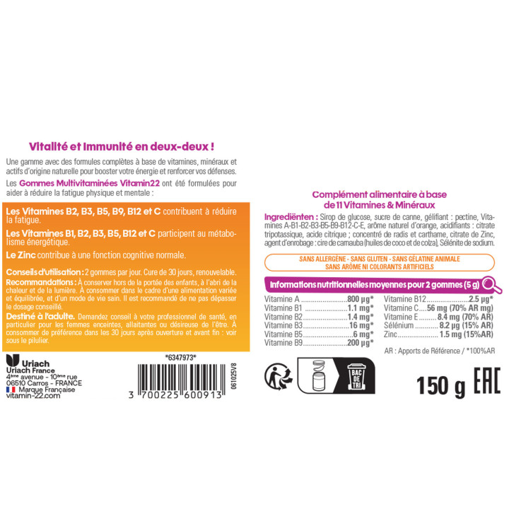 GOMMES MULTIVITAMINÉES "Energy boost"